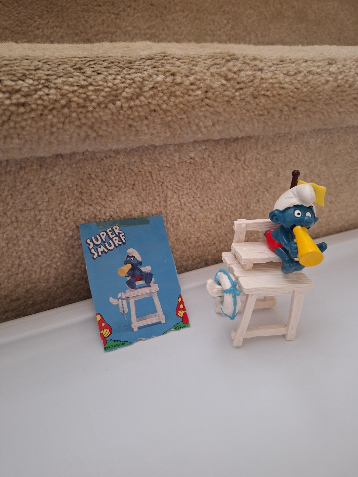 VINTAGE 1983 LIFEGUARD SUPER SMURF \'RARE\' SCHLEICH PEYO