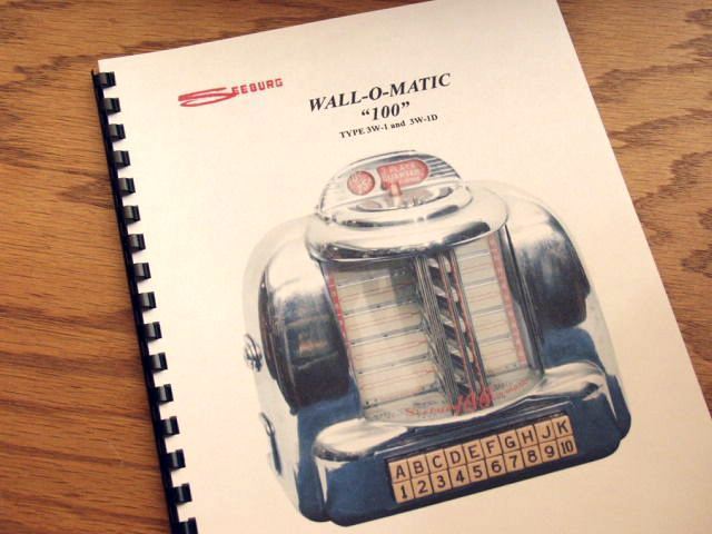 SEEBURG WALL-O-MATIC 100 Jukebox Service MANUAL 3W1 and 3W1D