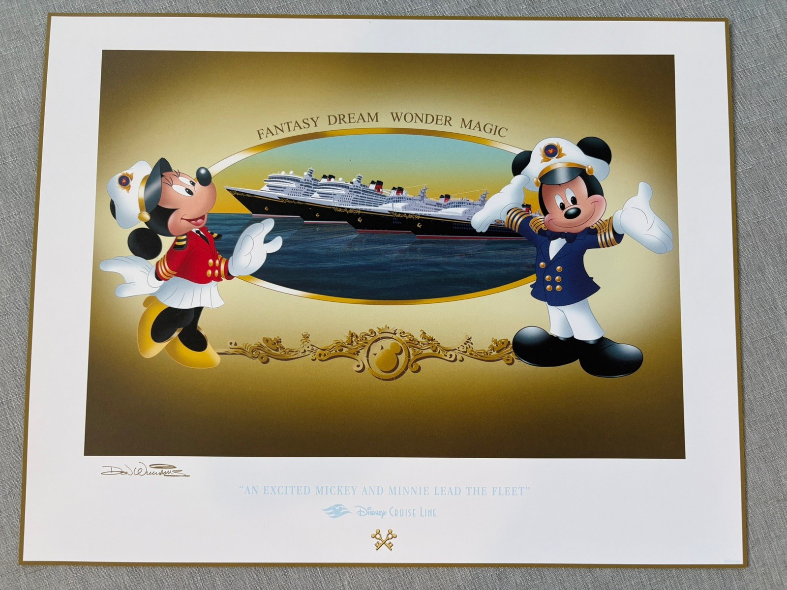 2020 Disney Cruise LE Concierge Lithograph ‘Mickey And Minnie Lead The Fleet”