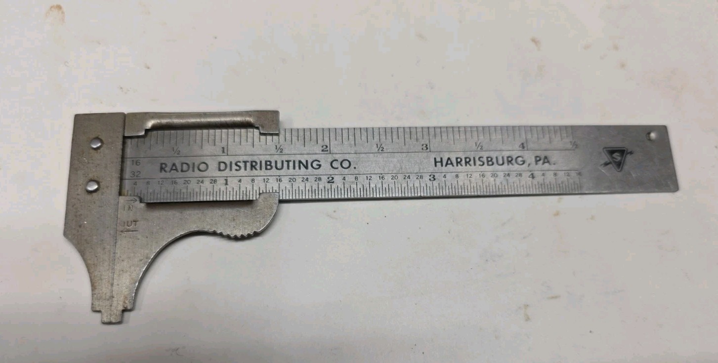 Vintage General Tools No 729 Slide Caliper Radio Distributing Co Harrisburg PA