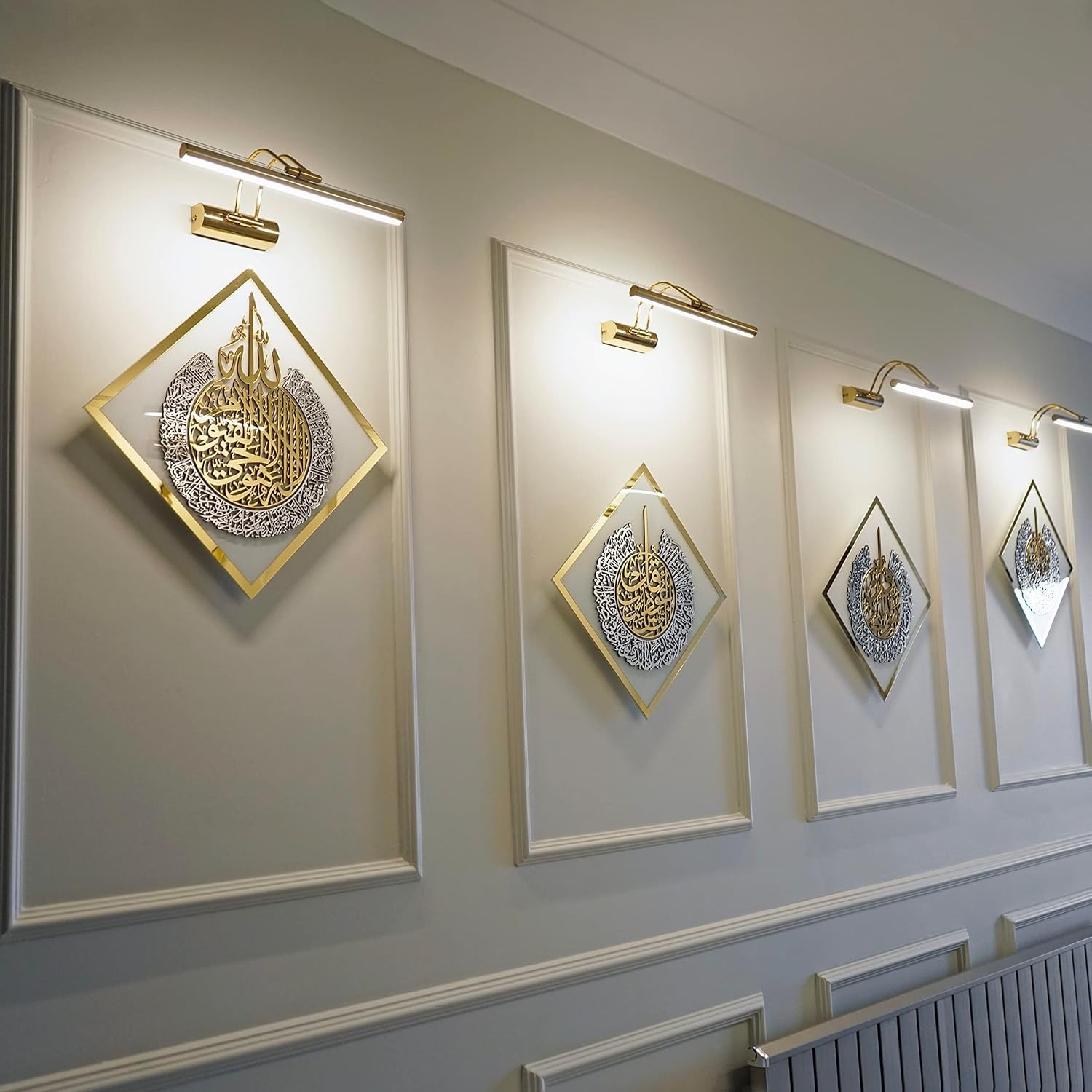 IWA Concept Ayatul Kursi Tempered Glass Islamic Wall Art White Decor IWA Concept Ayatul Kursi Tempered Glass Islamic Wall Art White Decor