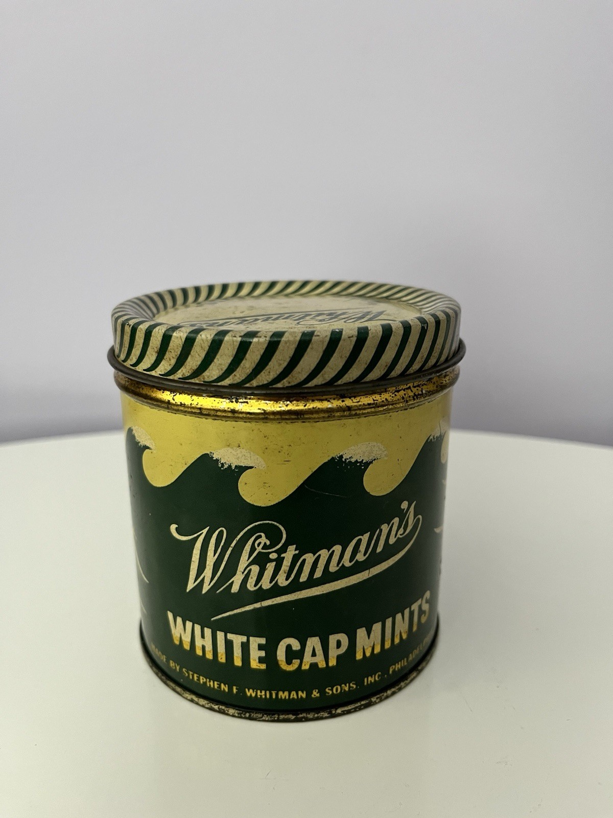 Vintage Whitman’s White Cap Mints Candy Tin