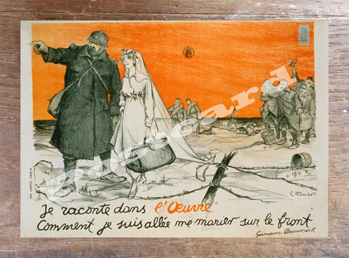 Historic married at the front French WWI Postcard