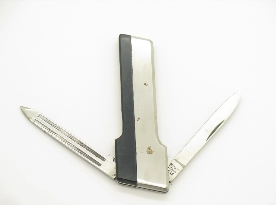 Vtg 1970s Vernco HiCV Black Angus Seki Japan Gentleman Folding Pocket Knife Vtg 1970s Vernco HiCV Black Angus Seki Japan Gentleman Folding Pocket Knife