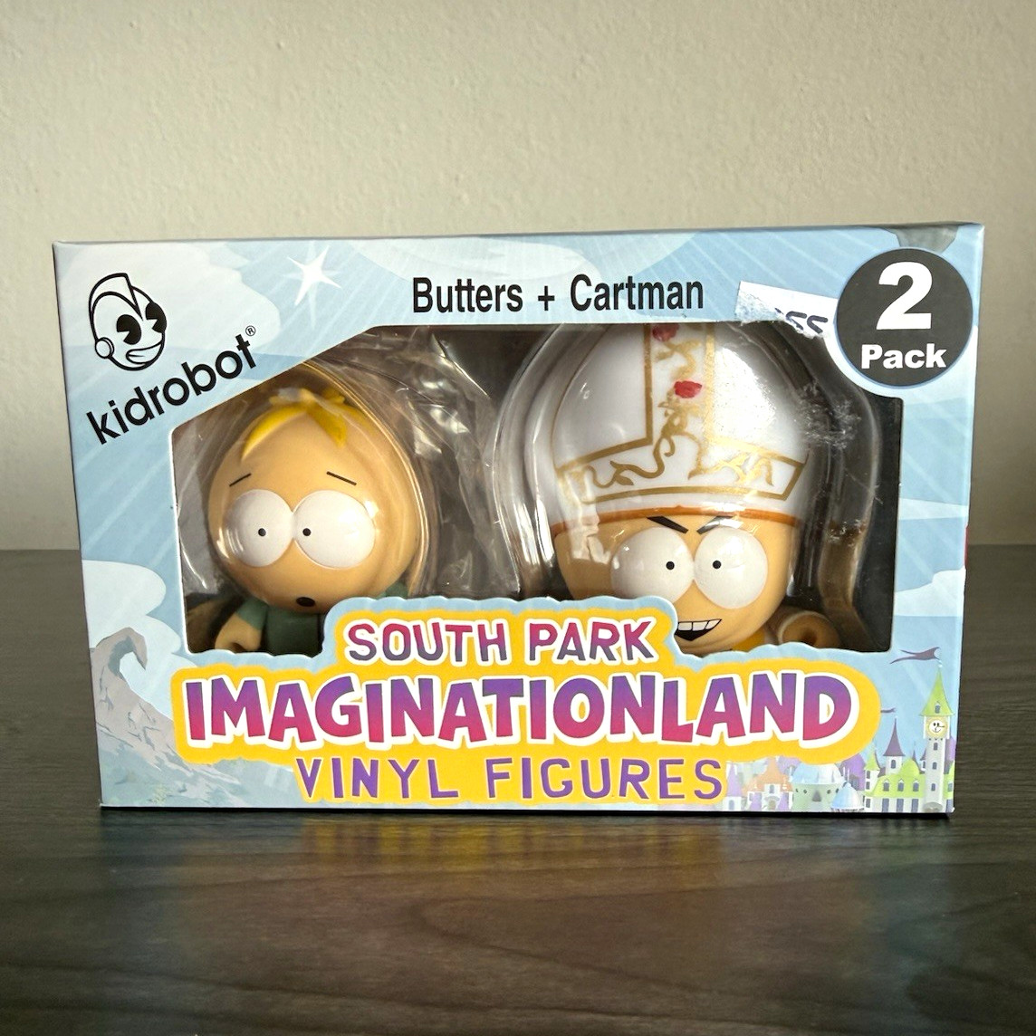 South Park Imaginationland Butters Pope Cartman Kidrobot Vinyl Figures 2 Pack