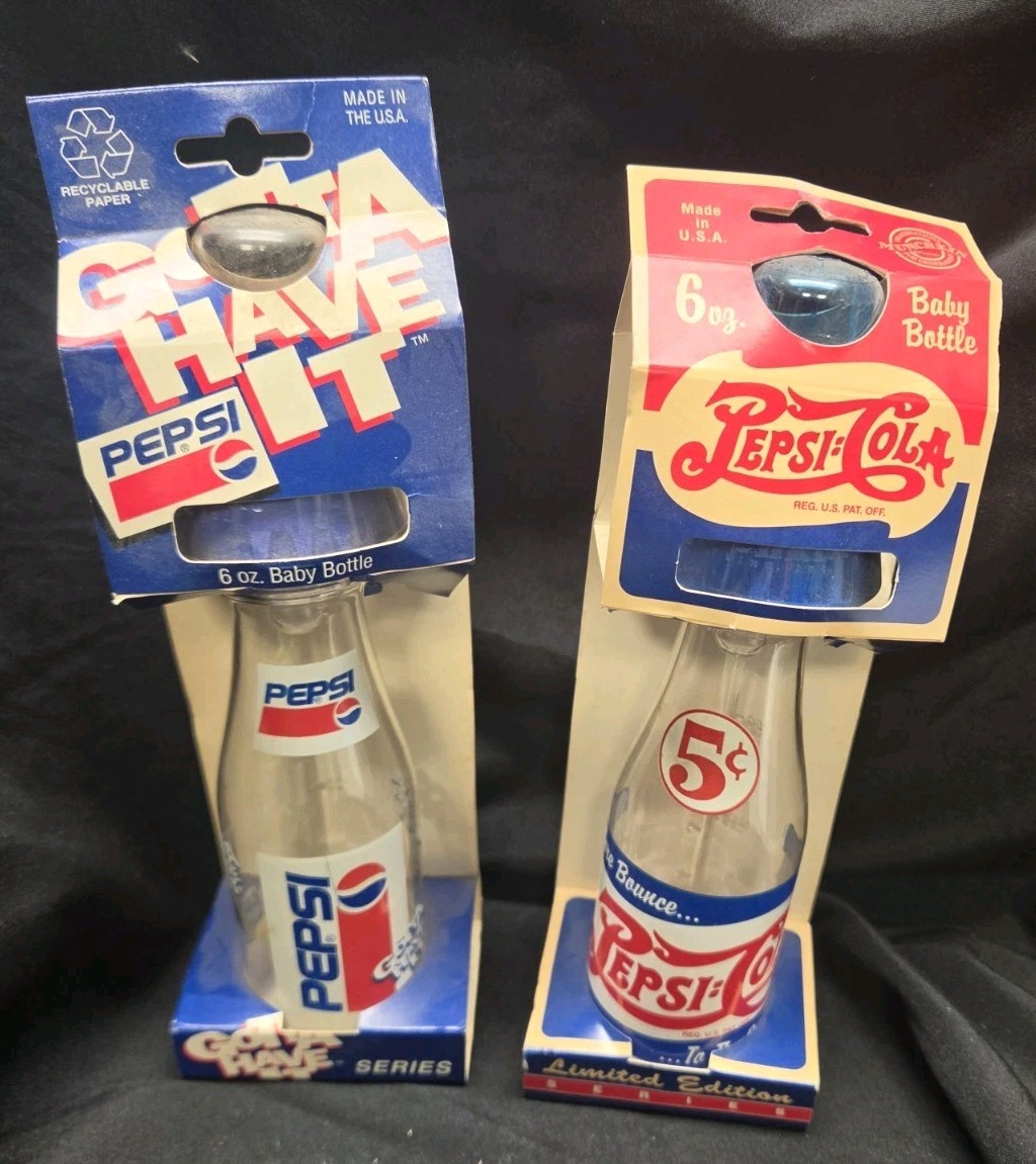 2 Different PEPSI Collectible 6 oz Baby Bottles - Munchkin - Limited Edition 2 Different PEPSI Collectible 6 oz Baby Bottles - Munchkin - Limited Edition