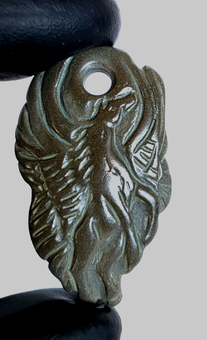 300 BC Ancient Roman Carved Engraved Gemstone Pendant Medallion Amulet Pegasus