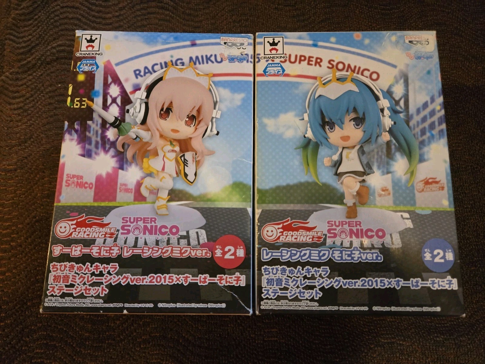 Racing Miku NIOB/Super Sonico SEALED 2015 Set Craneking Good Smile Racing In USA