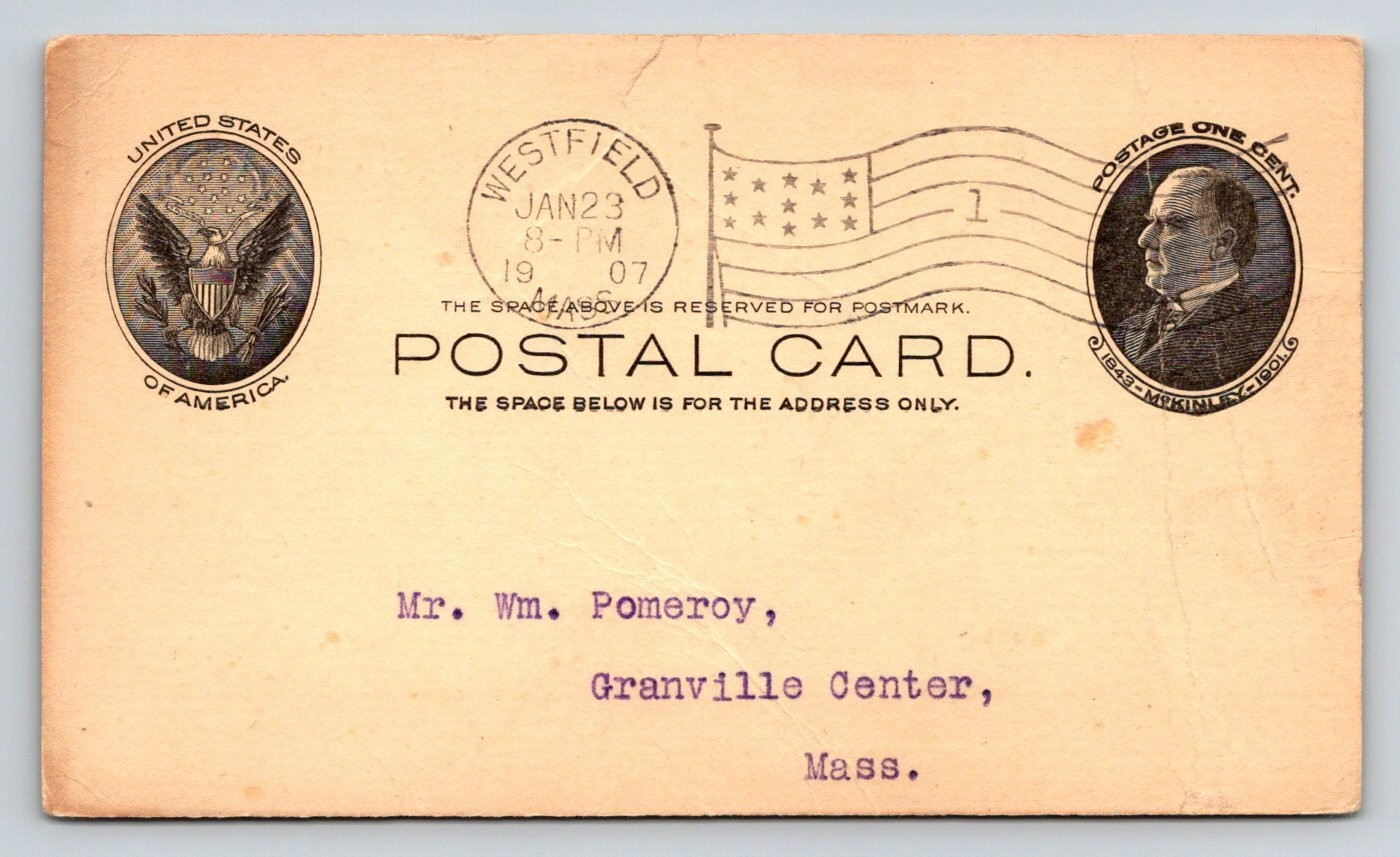 Vintage 1907 Westfield MA Knights Templars Masonic Hall Meeting Postal Card Vintage 1907 Westfield MA Knights Templars Masonic Hall Meeting Postal Card
