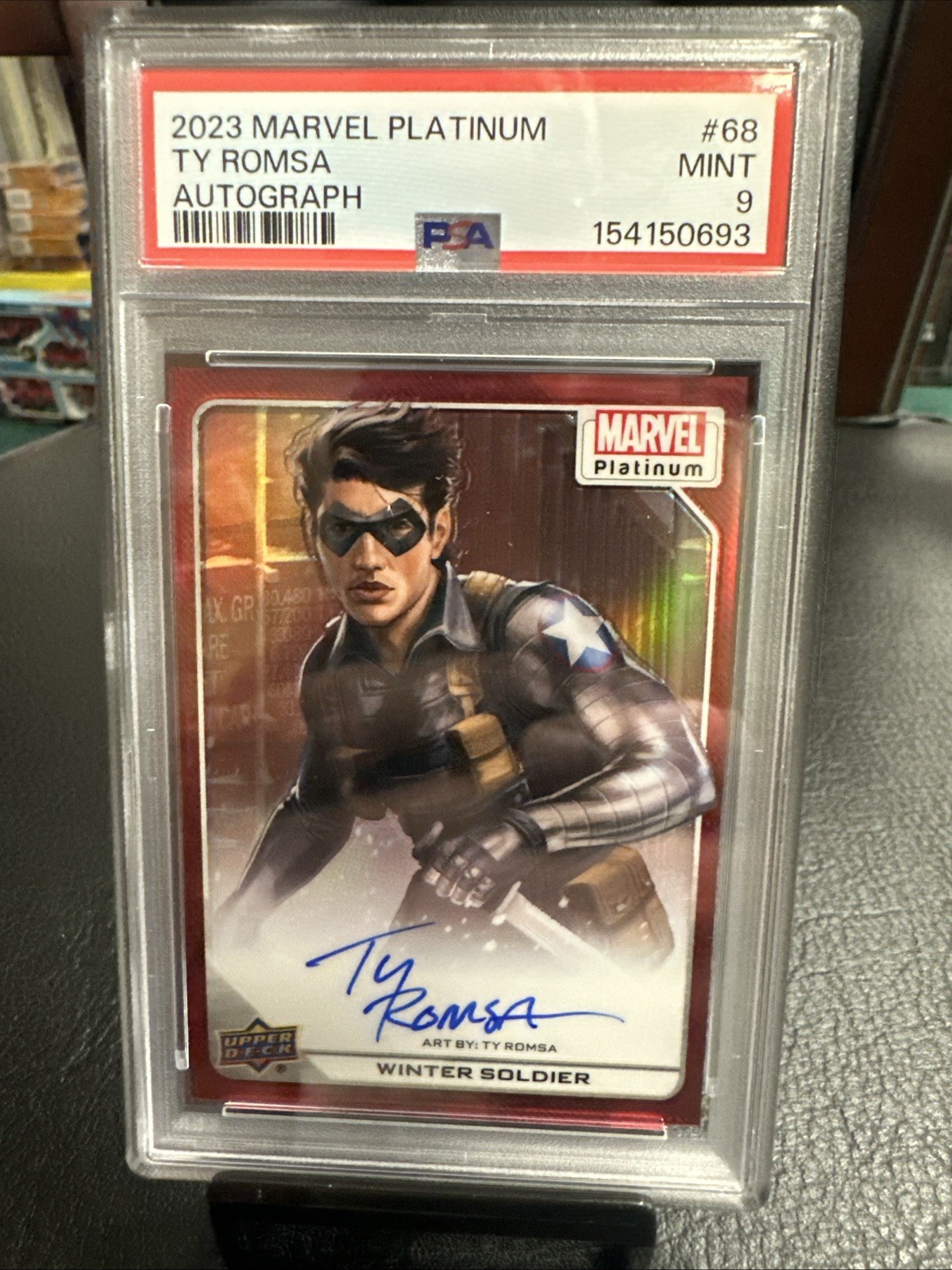 2023 Marvrl Platinum Artist Auto Red Rainbow Winter Soldier Psa 9 2023 Marvrl Platinum Artist Auto Red Rainbow Winter Soldier Psa 9
