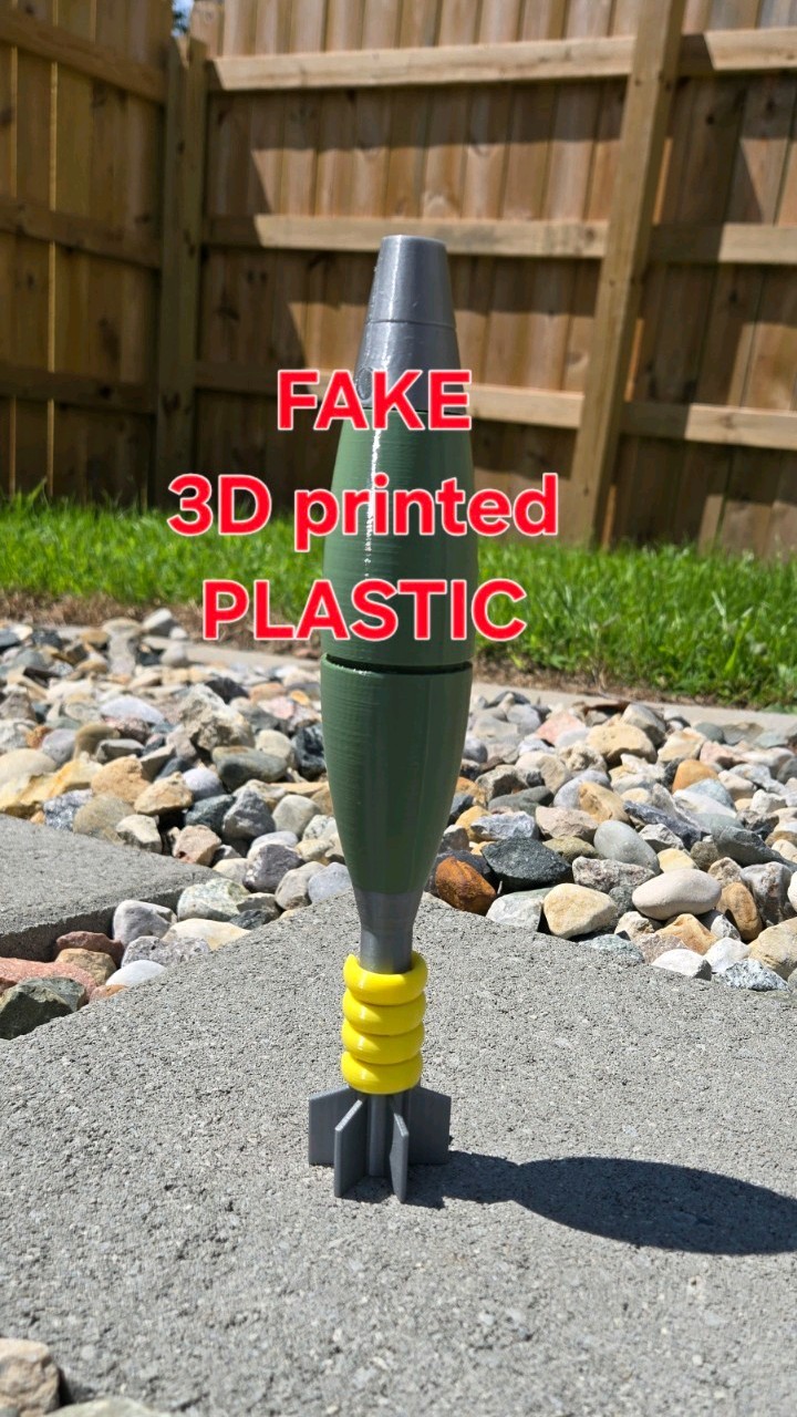 FAKE Military, 81 MM Mortar High EX Round mini model, 3D Print, Army, USMC, Deco