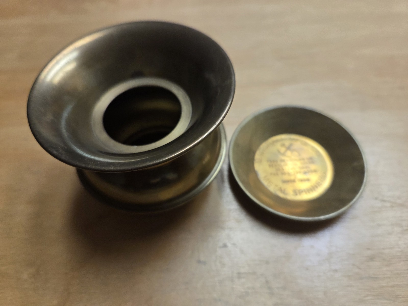 Vintage Marshall MFG Co Brass Spittoon Cuspidor Small Tobacco Spit Pot USA Made