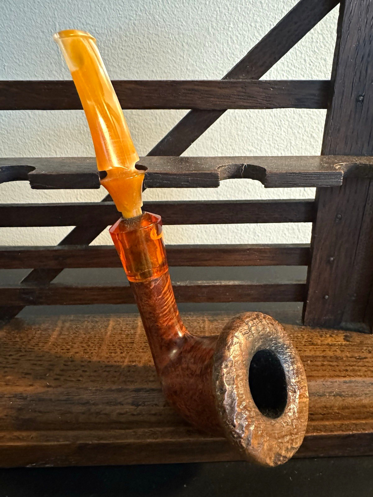 Erik Nording Made in Denmark Freehand Briar Tobacco Pipe Amber Acrylic Stem