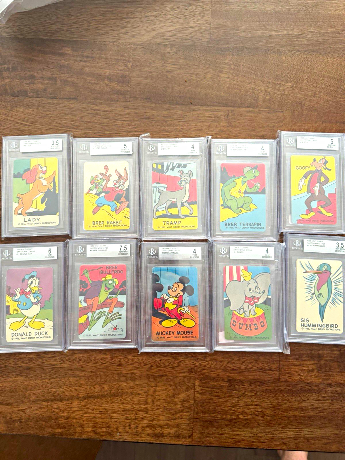 Walt Disney Productions 1956 Cartooning Cards Graded Lot 18 Non-Sport Walt Disney Productions 1956 Cartooning Cards Graded Lot 18 Non-Sport