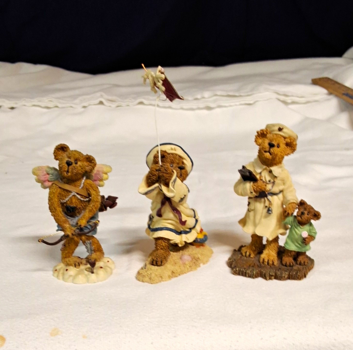 Boyds Bears & Friends Bearstone Resin Figurines Hand Painted Lot of 3 