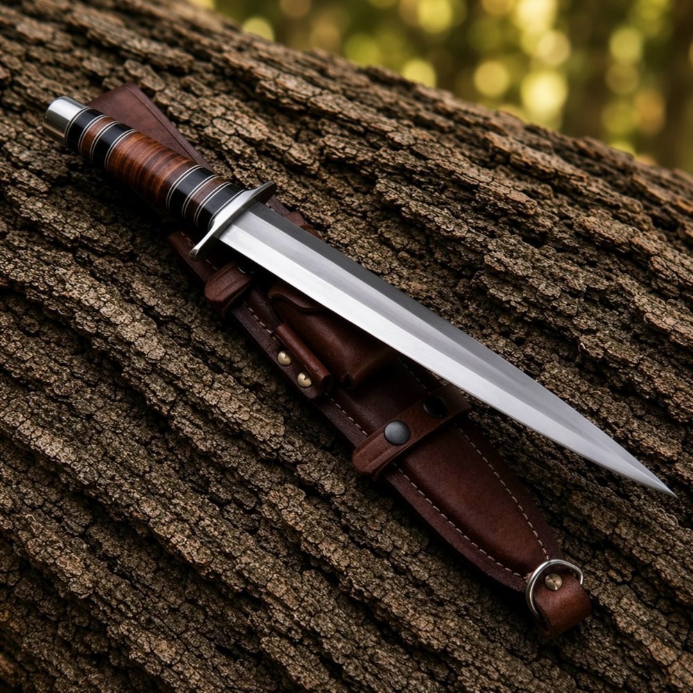 3PCS-HANDMADE D2 TOOL STEEL HUNTING TOOTHPICK DAGGER KNIFE SET