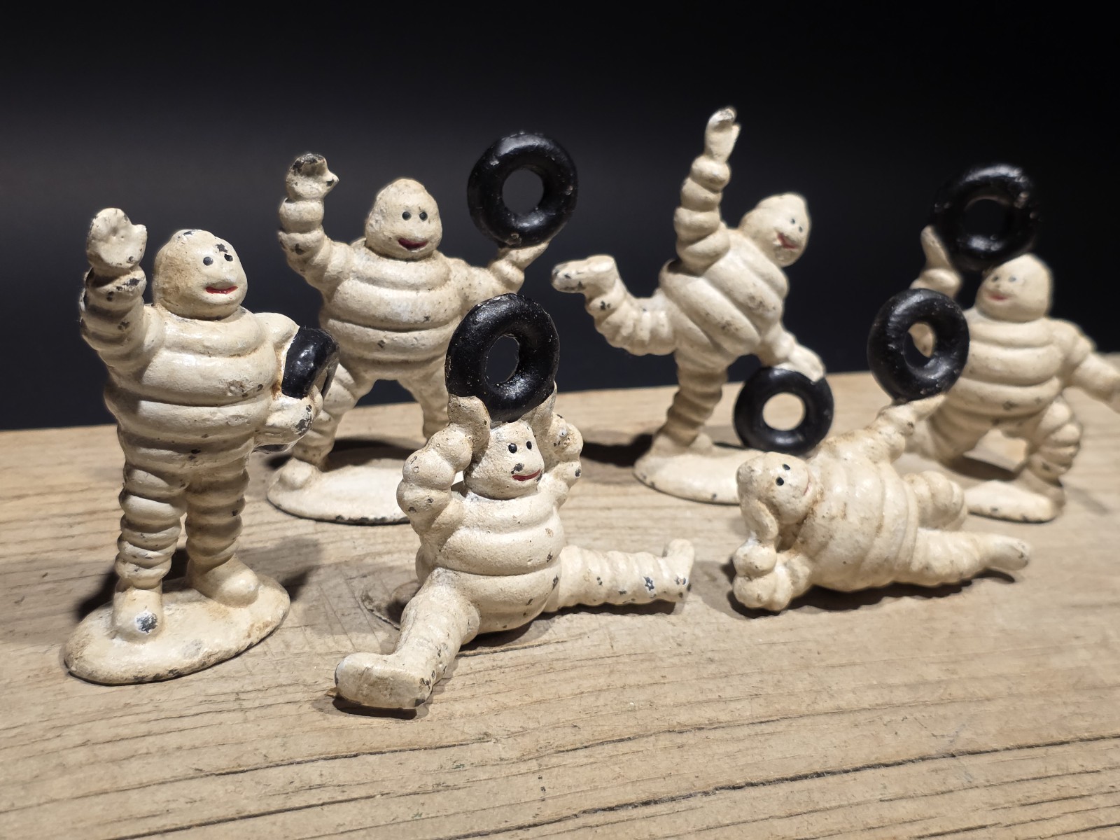Vintage Style Cast Iron Set of 6 Michelin Men – Classic Advertising
