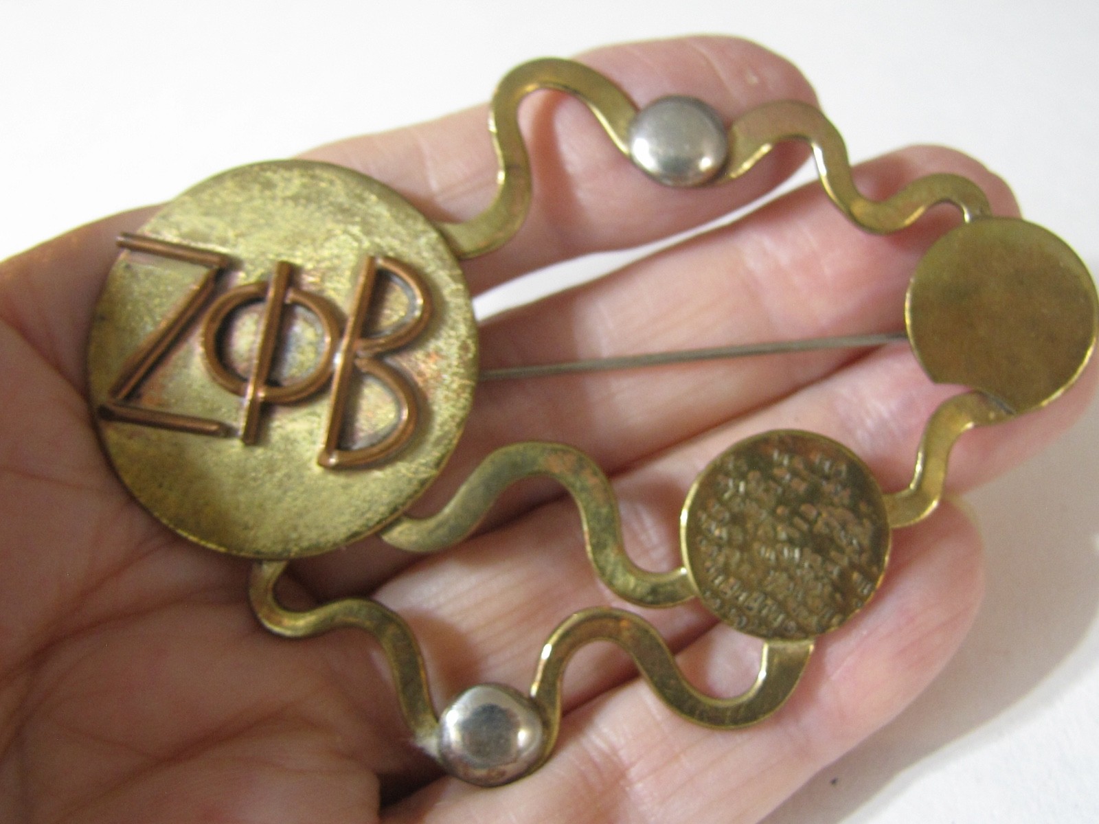 Vintage Oversized Zeta Phi Beta ZΦB Brooch Large 3 Vintage Oversized Zeta Phi Beta ZΦB Brooch Large 3