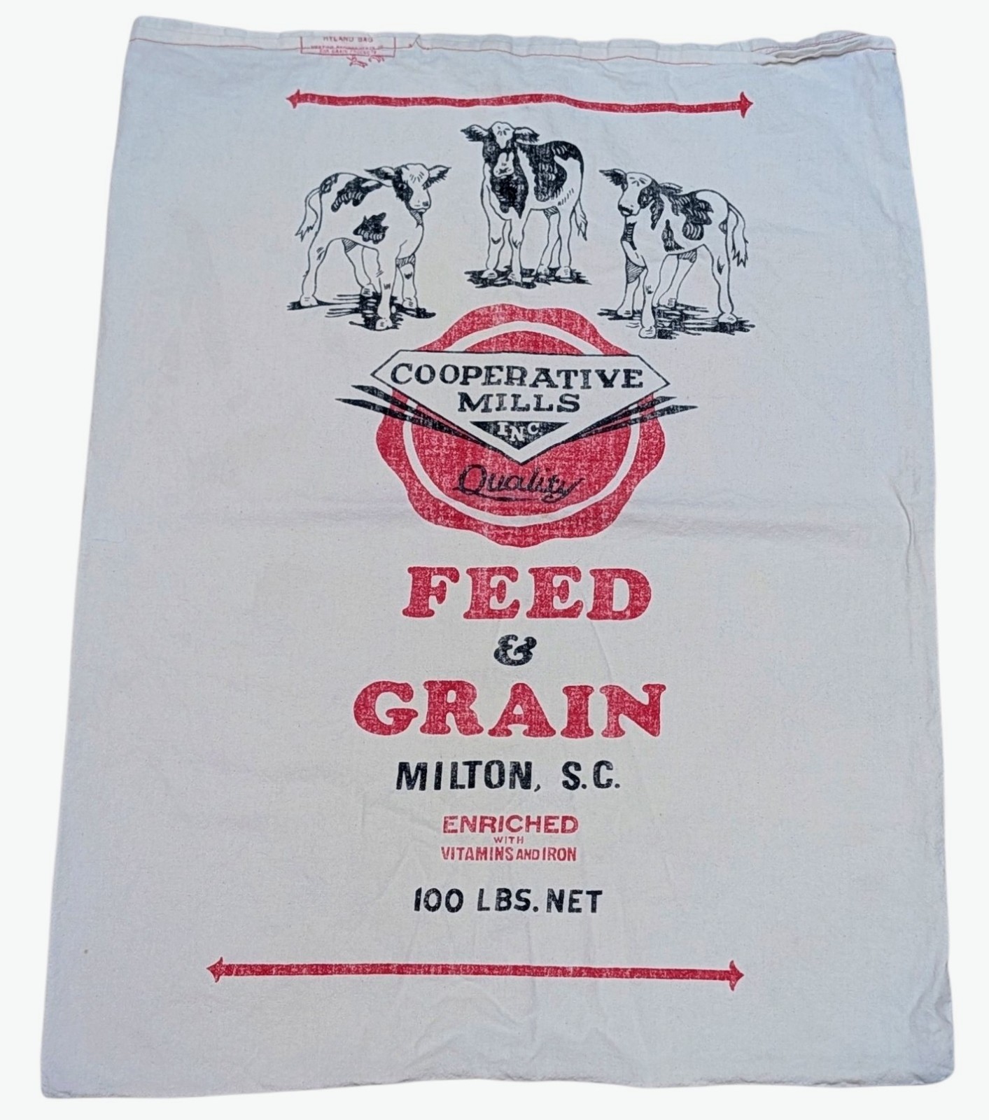 Vintage Cooperative Mills Inc. Freight Shipping Bag Woven Cotton - 28\