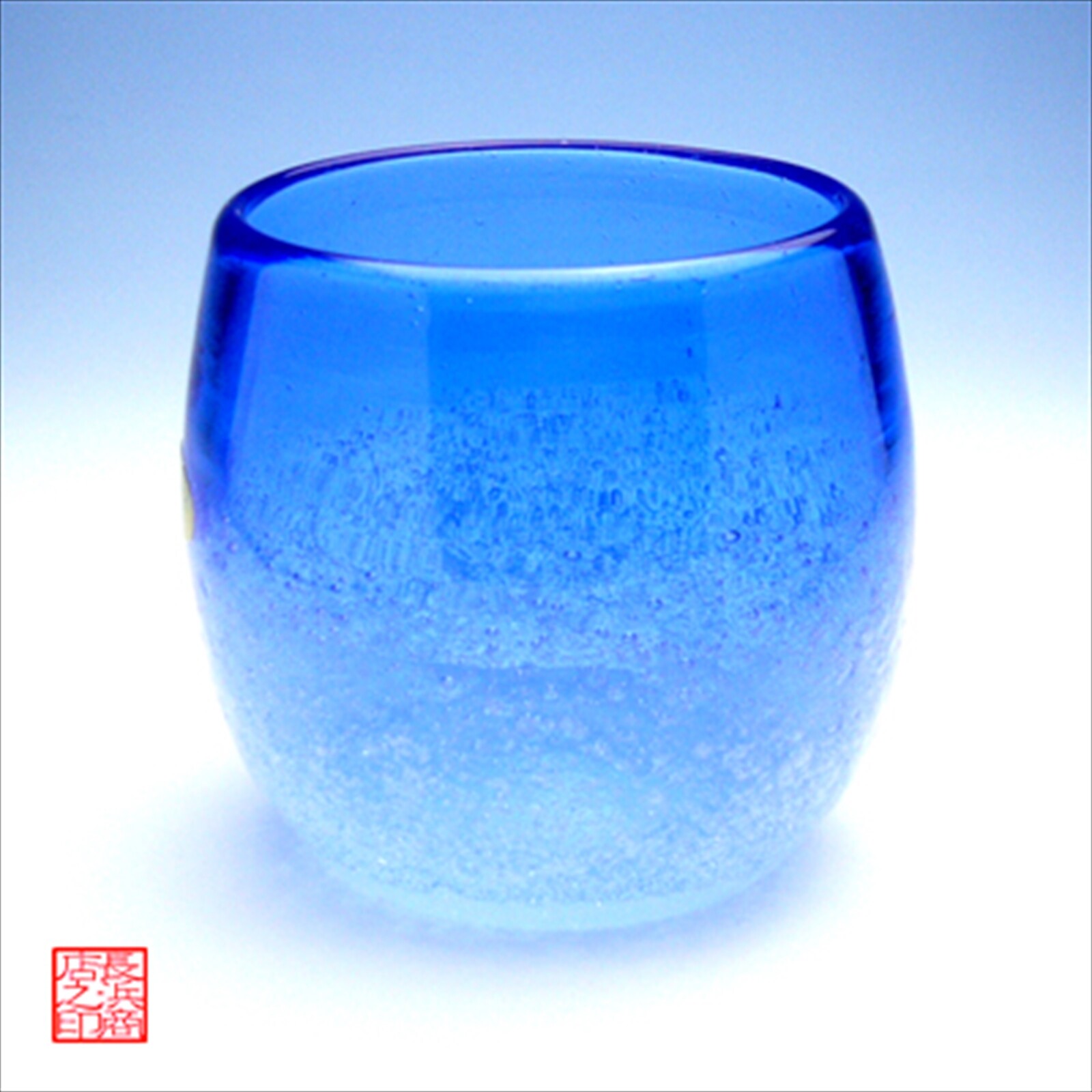 Ryukyu glass foam barrel glass blue Okinawa craft villages From Japan