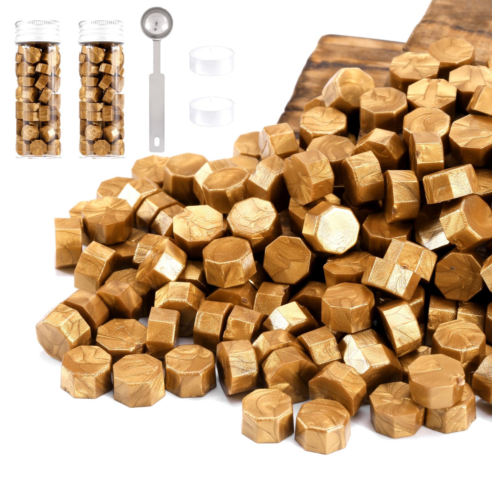 Antique Gold Sealing Wax Beads Kit for Seal Stamp 150 Pcs