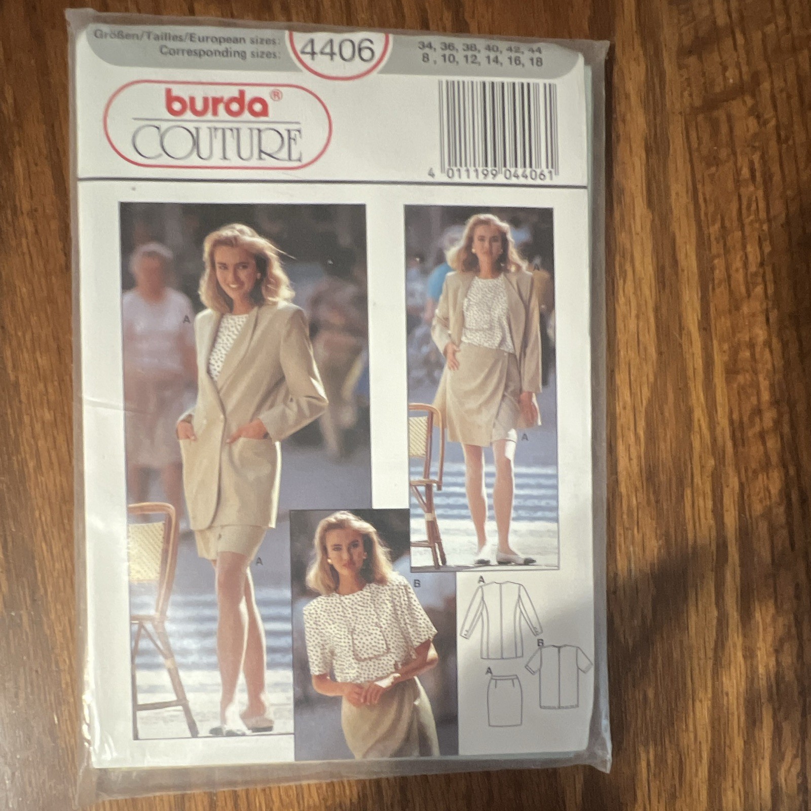 Burda Vintage Original Couture 4406 Women’s Jacket Skirt & Blouse Pattern Burda Vintage Original Couture 4406 Women’s Jacket Skirt & Blouse Pattern