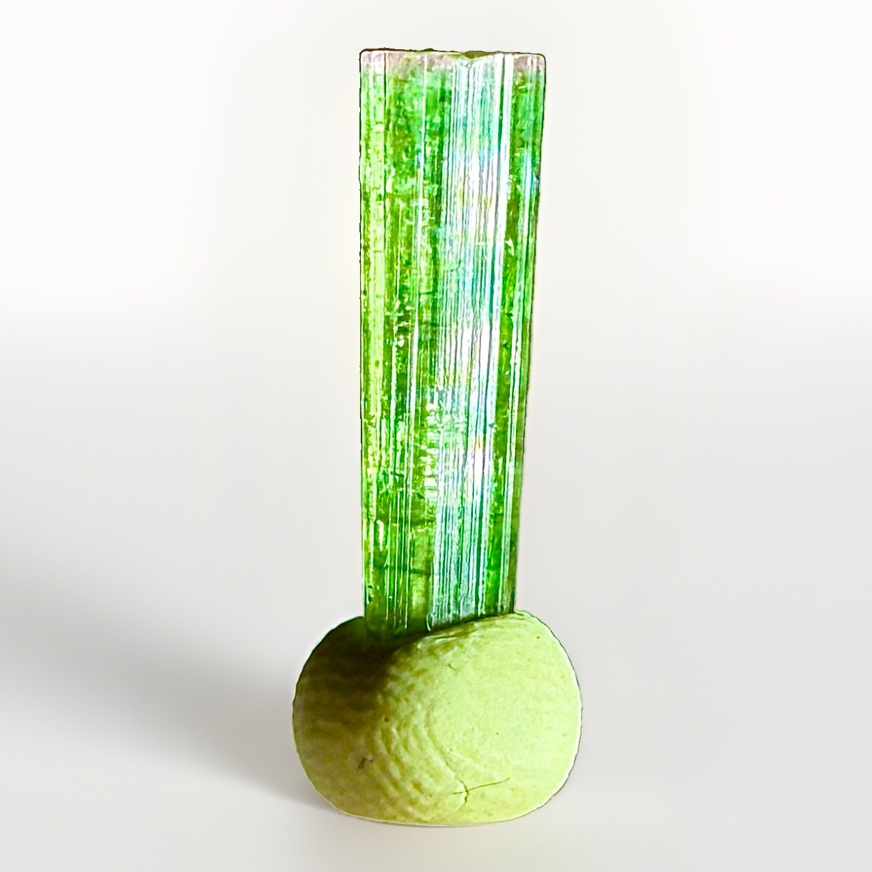 Rare Brilliant Neon Green Purple Tip Tourmaline Crystal Natural Raw Specimen Rare Brilliant Neon Green Purple Tip Tourmaline Crystal Natural Raw Specimen