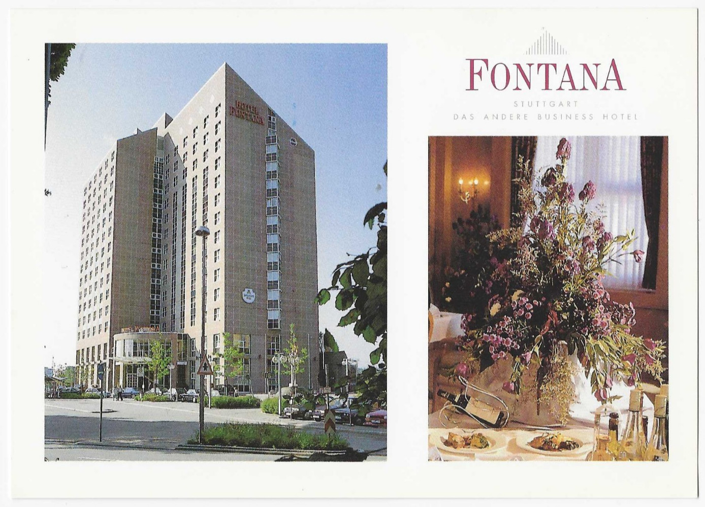 Stuttgart Germany Postcard Fontana Das Andere Business Hotel