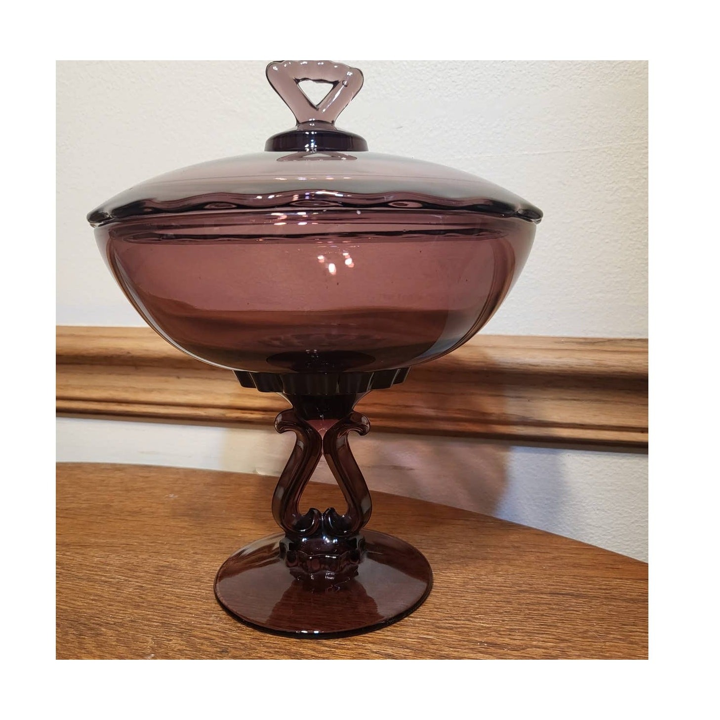 HTF Viking Glass Amethyst Covered Candy Jar #5270 HTF Viking Glass Amethyst Covered Candy Jar #5270