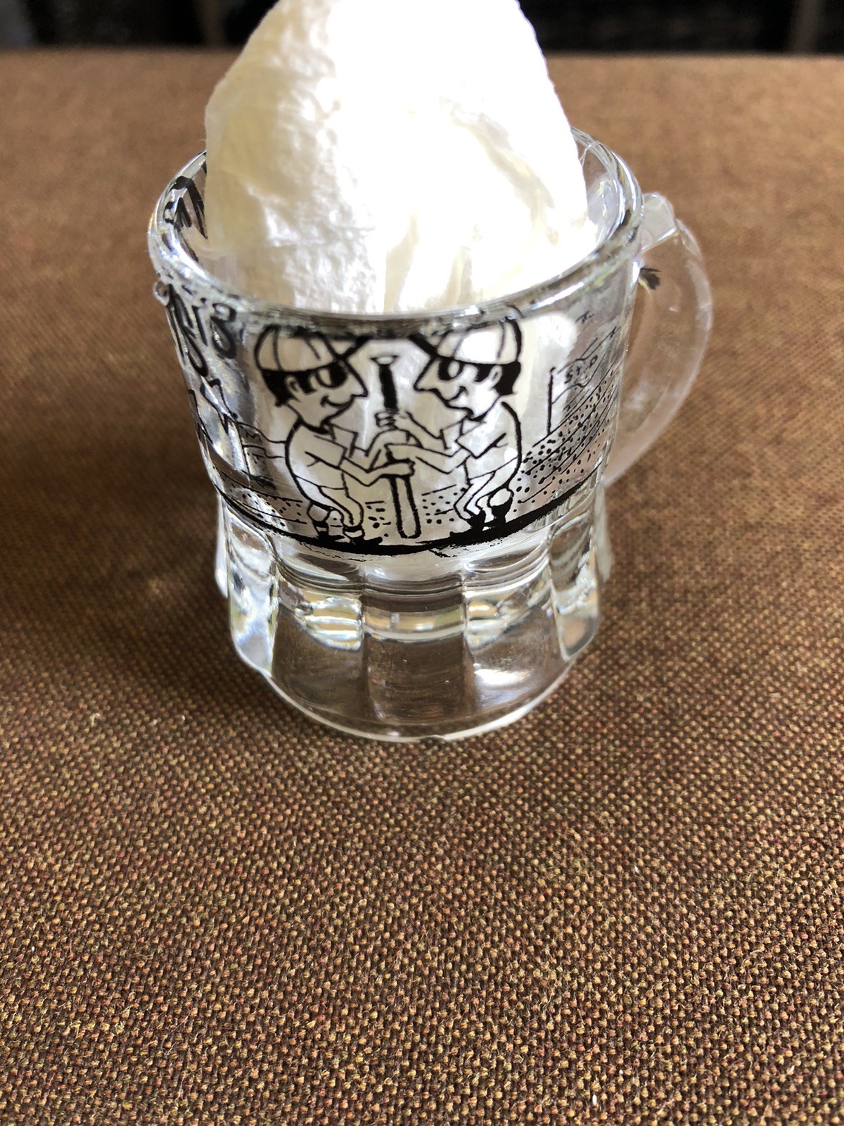 Vintage Baseball Shot Glass