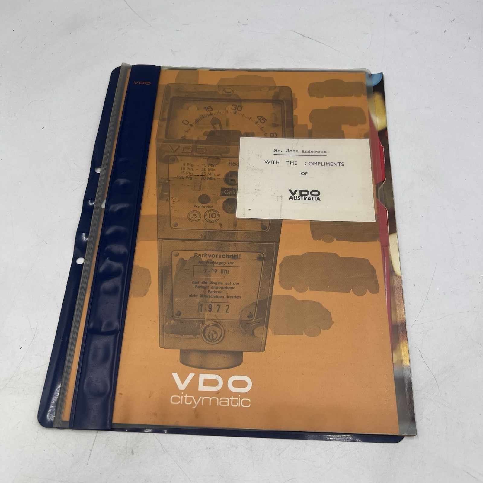 VINTAGE VDO Citymatic AUSTRALIA Parking Meter  Brochure Advertisement  Booklet