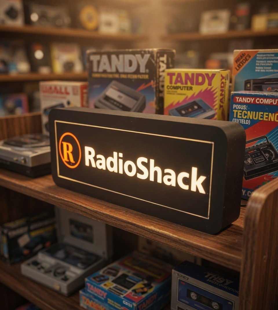 Radioshack Retro Style logo Lightbox Desk Shelf Art Man Cave USB Powered