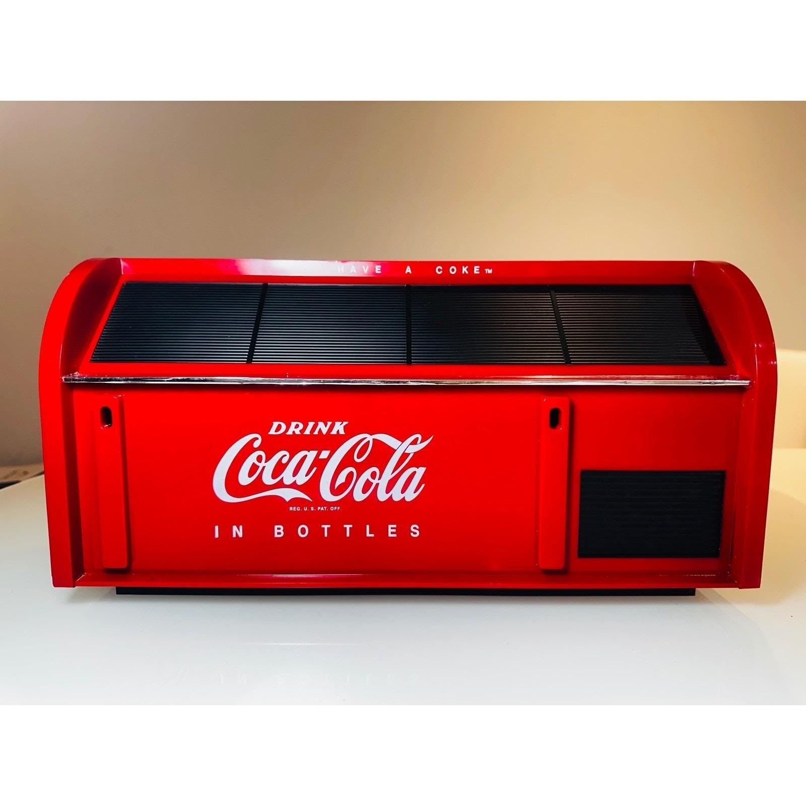 Vintage 1995 Coca-Cola Red Plastic Bread Box Roll Top Countertop Storage Cooler Vintage 1995 Coca-Cola Red Plastic Bread Box Roll Top Countertop Storage Cooler