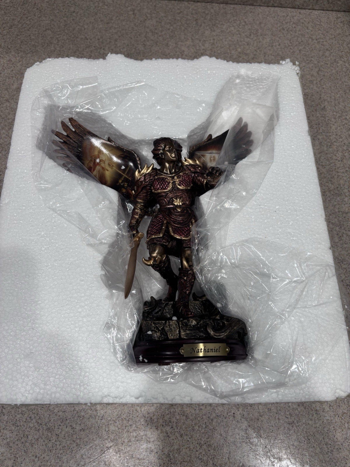 NATHANIEL: GIFT OF GOD Bronze Archangel Bradford Exchange w/COA