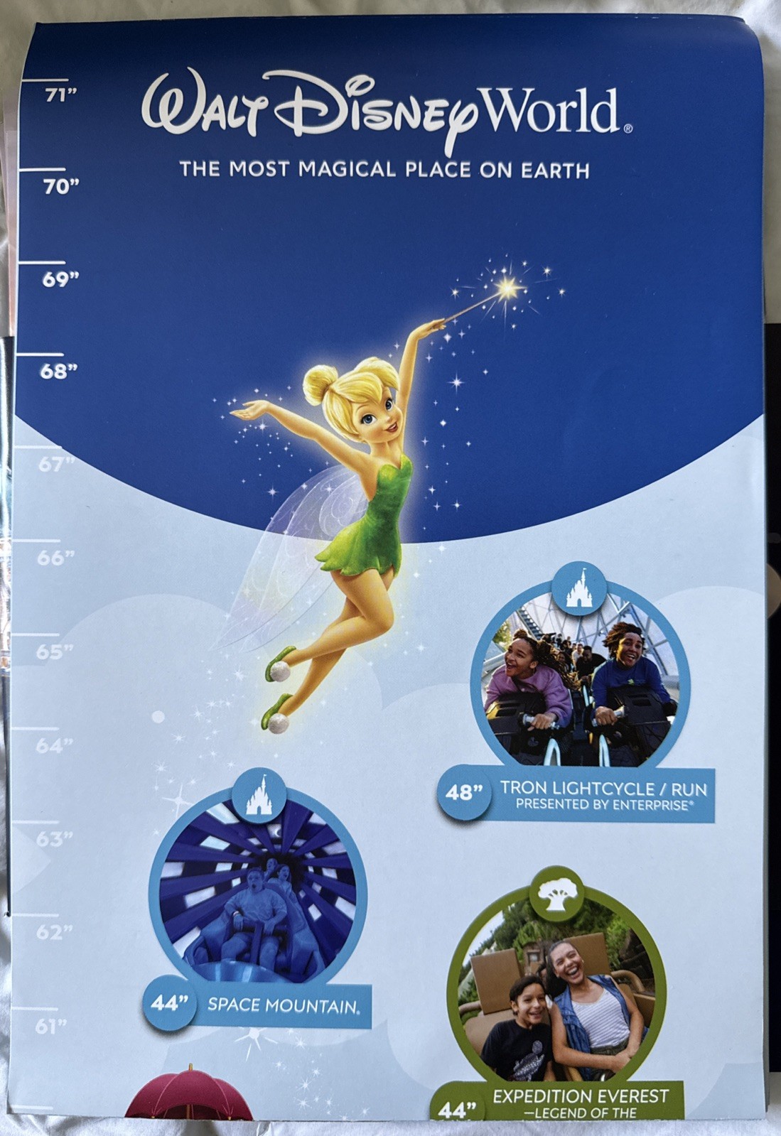 Walt Disney World Ride Height Requirements Growth Chart And Room Wall Poster