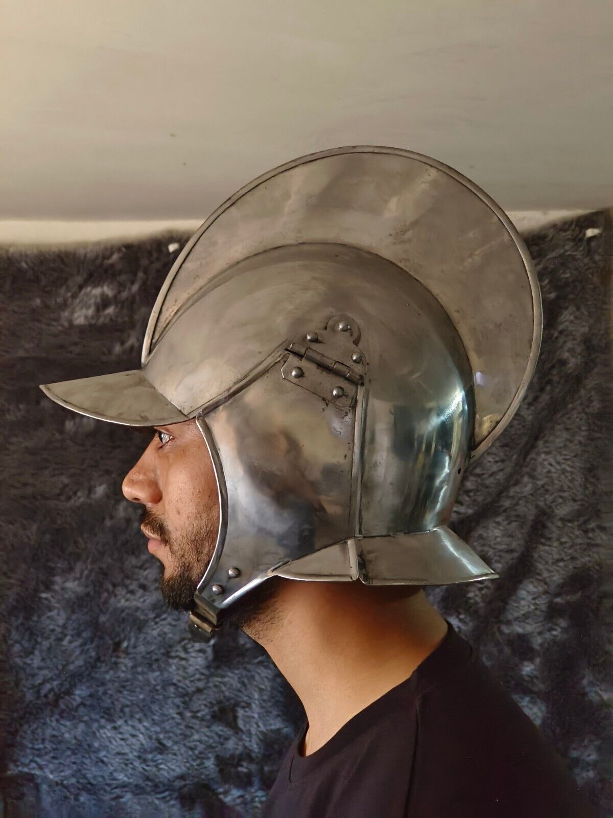 18 gauge Mild Steel Burgonet Helmet Of Medieval Knight