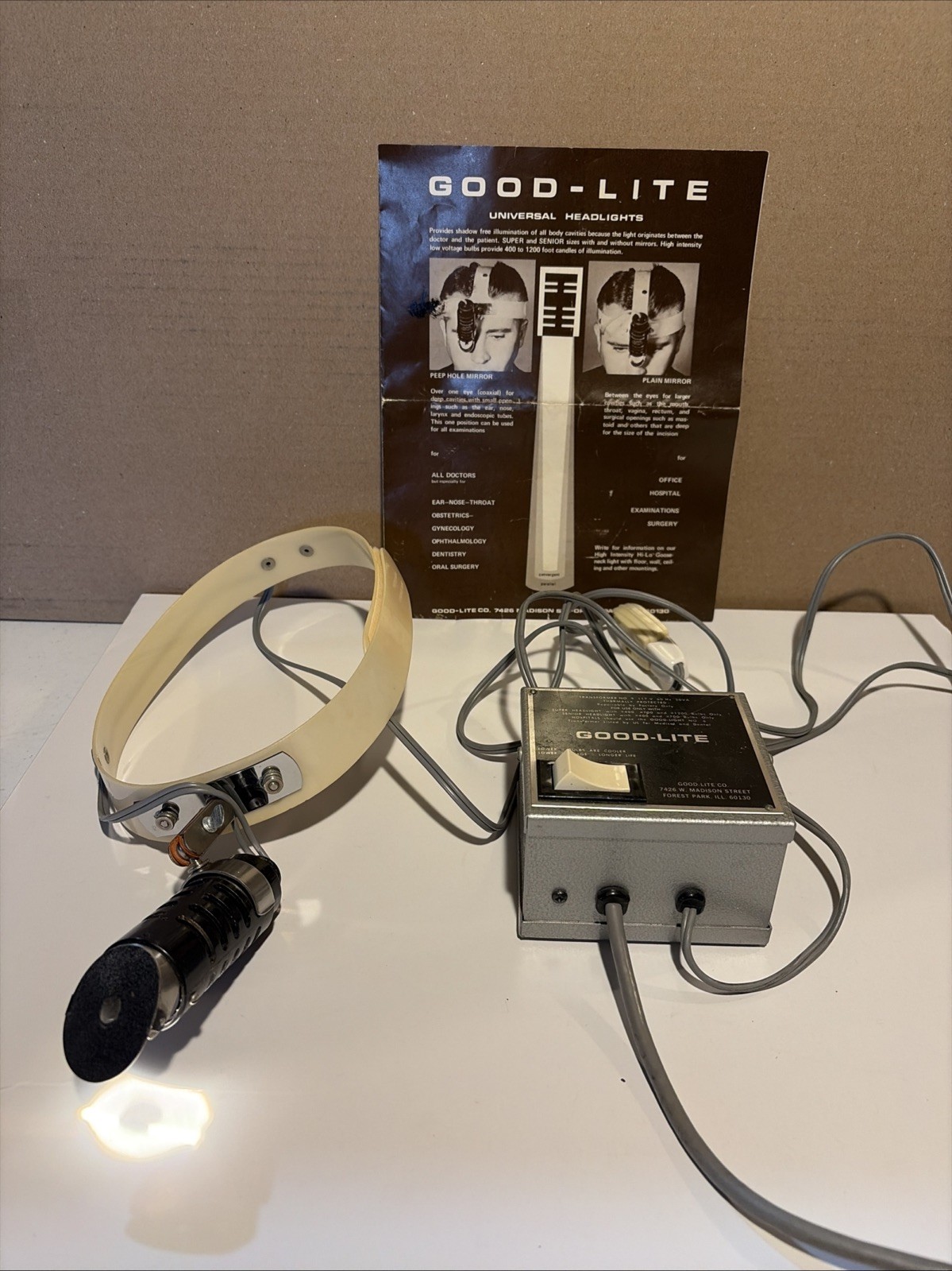 Vintage Good-Lite Surgeons Doctor Headlamp Physicians Tested Vintage Good-Lite Surgeons Doctor Headlamp Physicians Tested