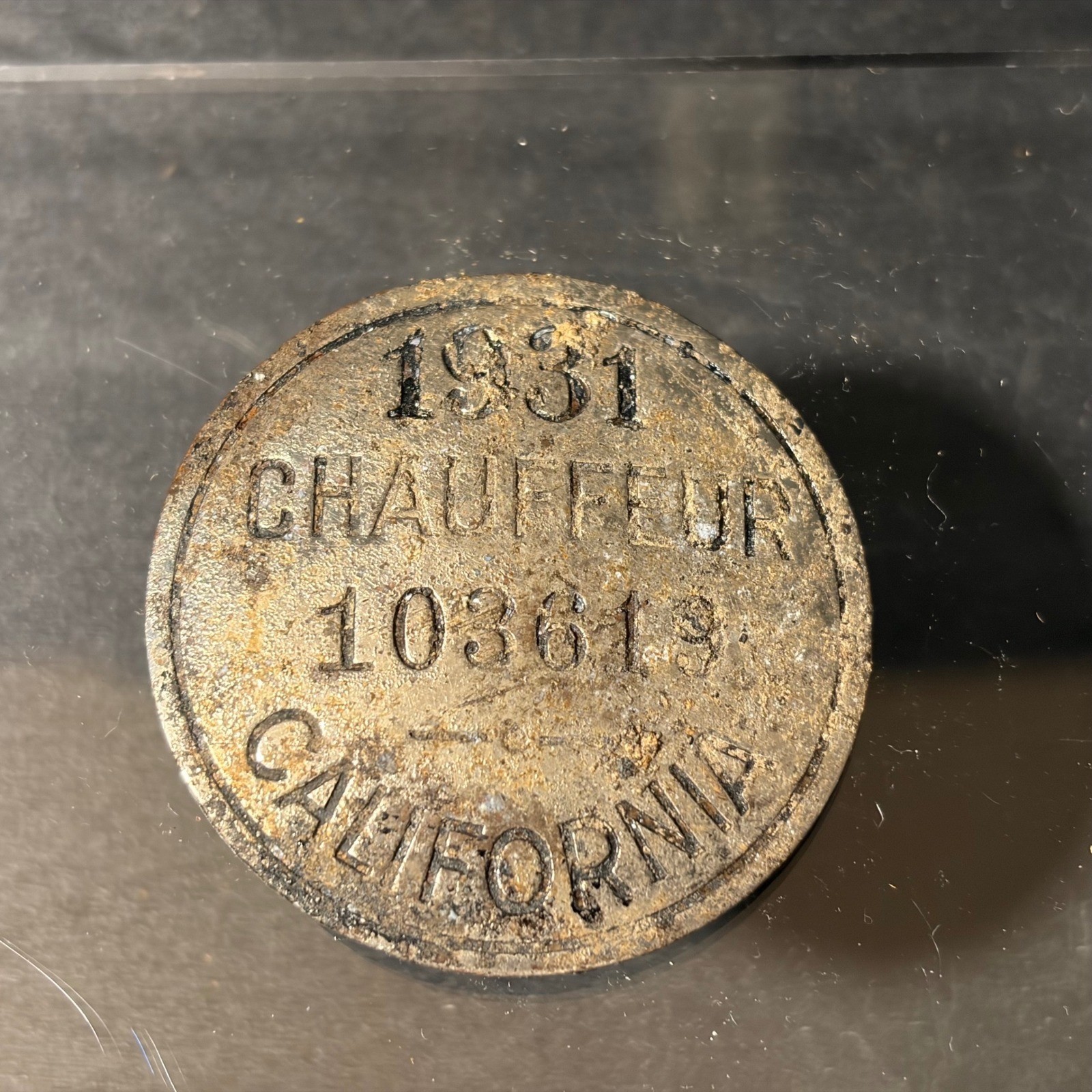 Vintage 1931 California Chauffeur Badge License 103619 Metal Pin Antique Vintage 1931 California Chauffeur Badge License 103619 Metal Pin Antique