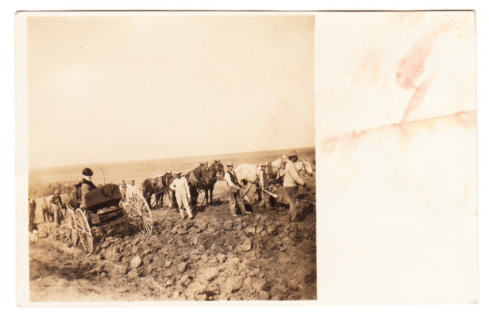 c. 1910s-20s RPPC Farm Workers Horse Teams Wagons Farming Velox B&W Postcard c. 1910s-20s RPPC Farm Workers Horse Teams Wagons Farming Velox B&W Postcard