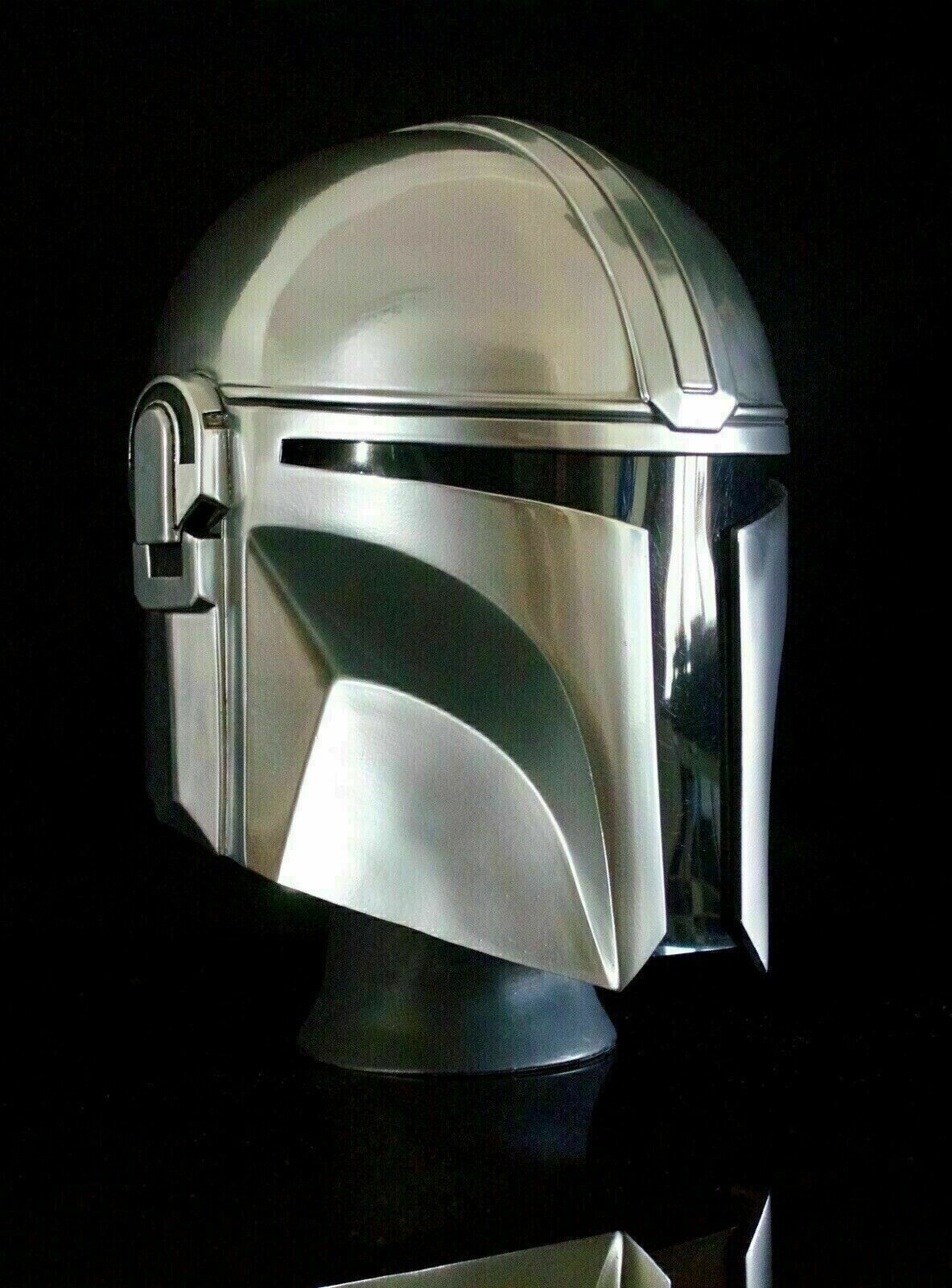 Steel Mandalorian Helmet With Liner and Chin Strap Star Wars Helmet Replica Gift