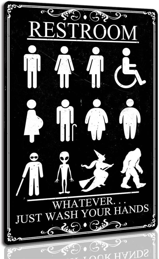 Funny Restroom Vintage Aluminum Tin Metal Signs Home Décor 8x12 