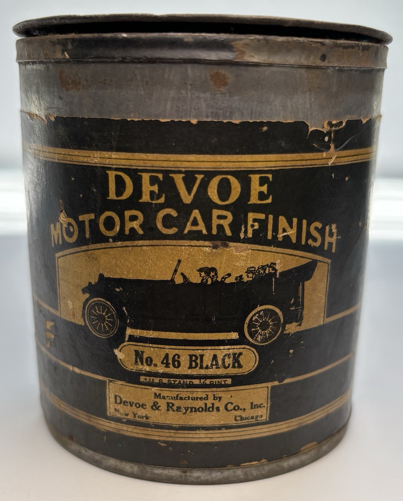 Vintage Devoe Motor Car Finish Paint Tin Can 1920s Petroliana Automobilia NOS