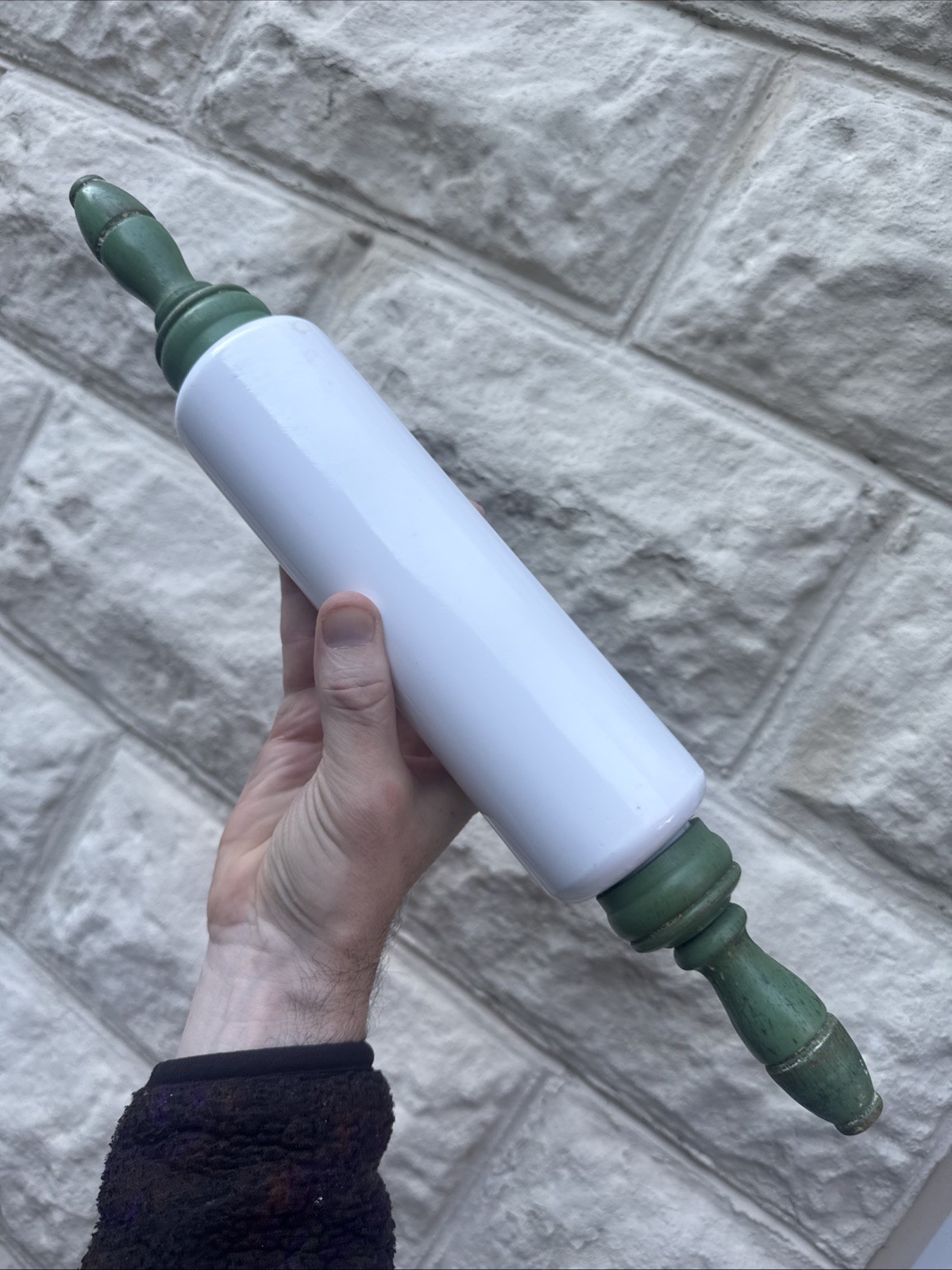 Antique vintage Milk glass Imperial mfg co Cambridge Ohio rolling pin Antique vintage Milk glass Imperial mfg co Cambridge Ohio rolling pin