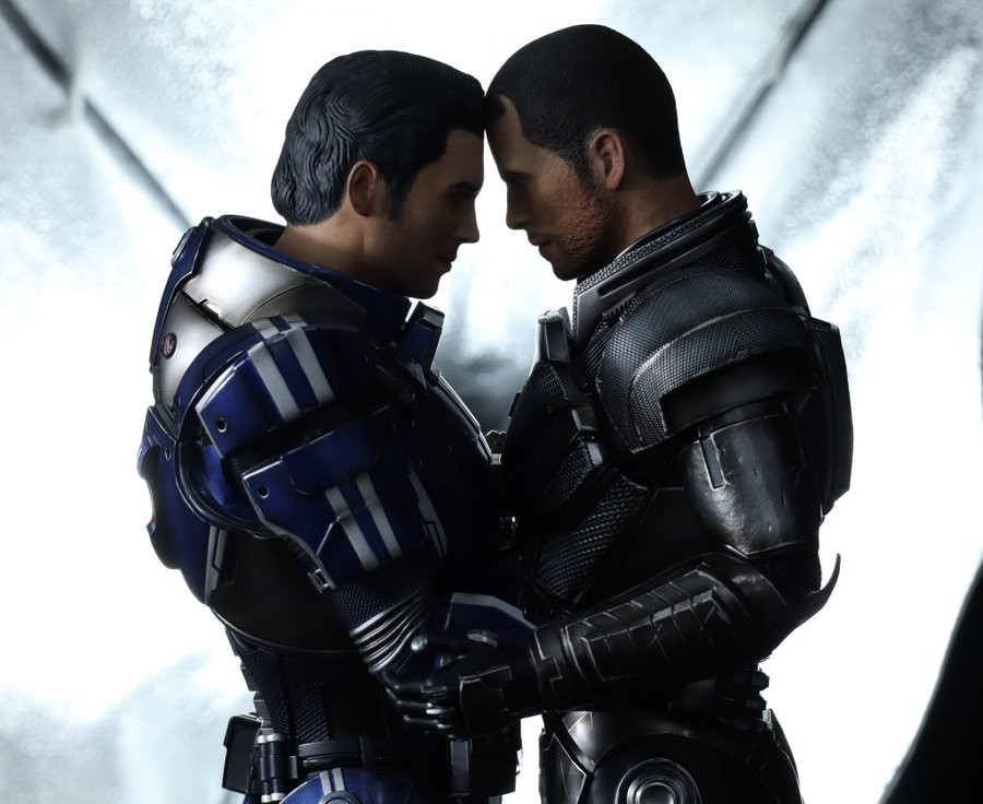 Kaidan & Shepard (Mass_Effec Fan Art Fully Painted ( Made to Order)