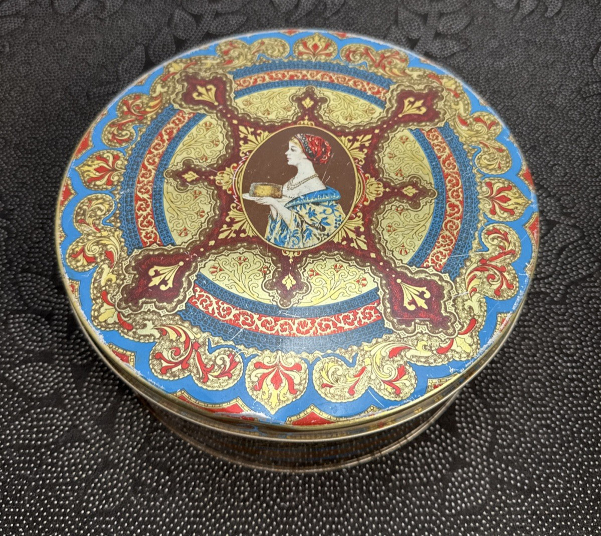 Vintage Hostess Fruit Cake Tin Continental Baking Co Decorative Round Canister