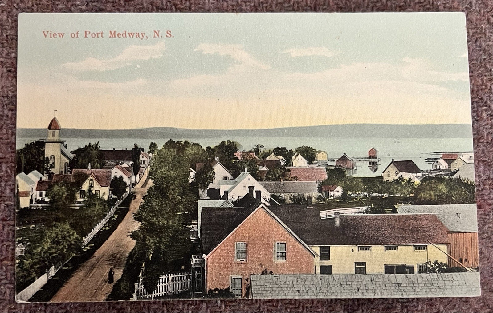 View Of Port Medway Nova Scotia Canada 1915 Postcard 