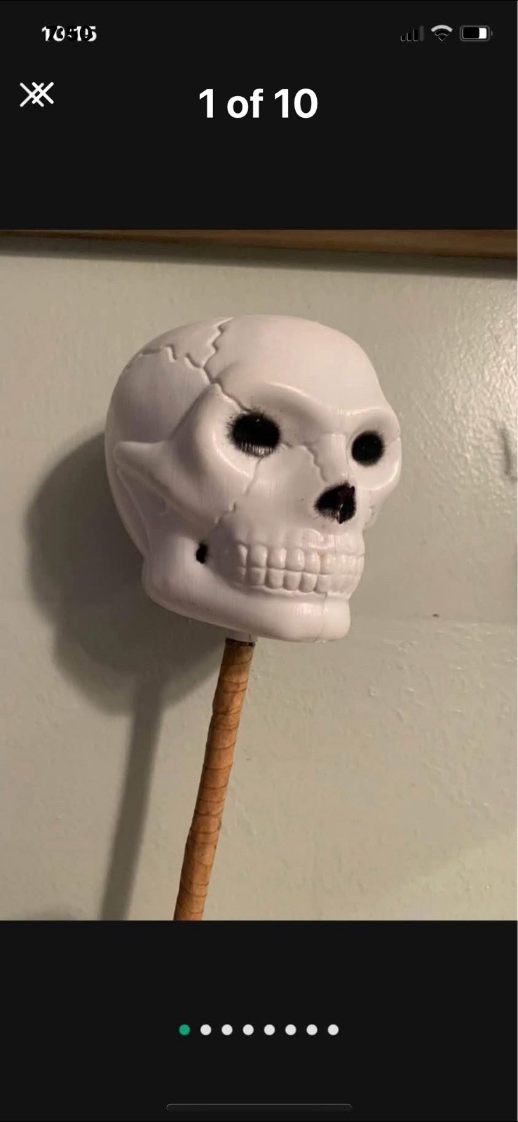 Vintage 1950-1960  Peerless Skull Rattle Halloween Toy Decor monster 
