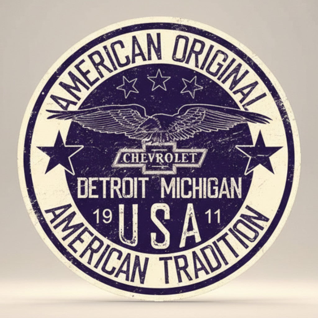 Chevrolet American Tradition 1911 Embossed Metal Wall Sign