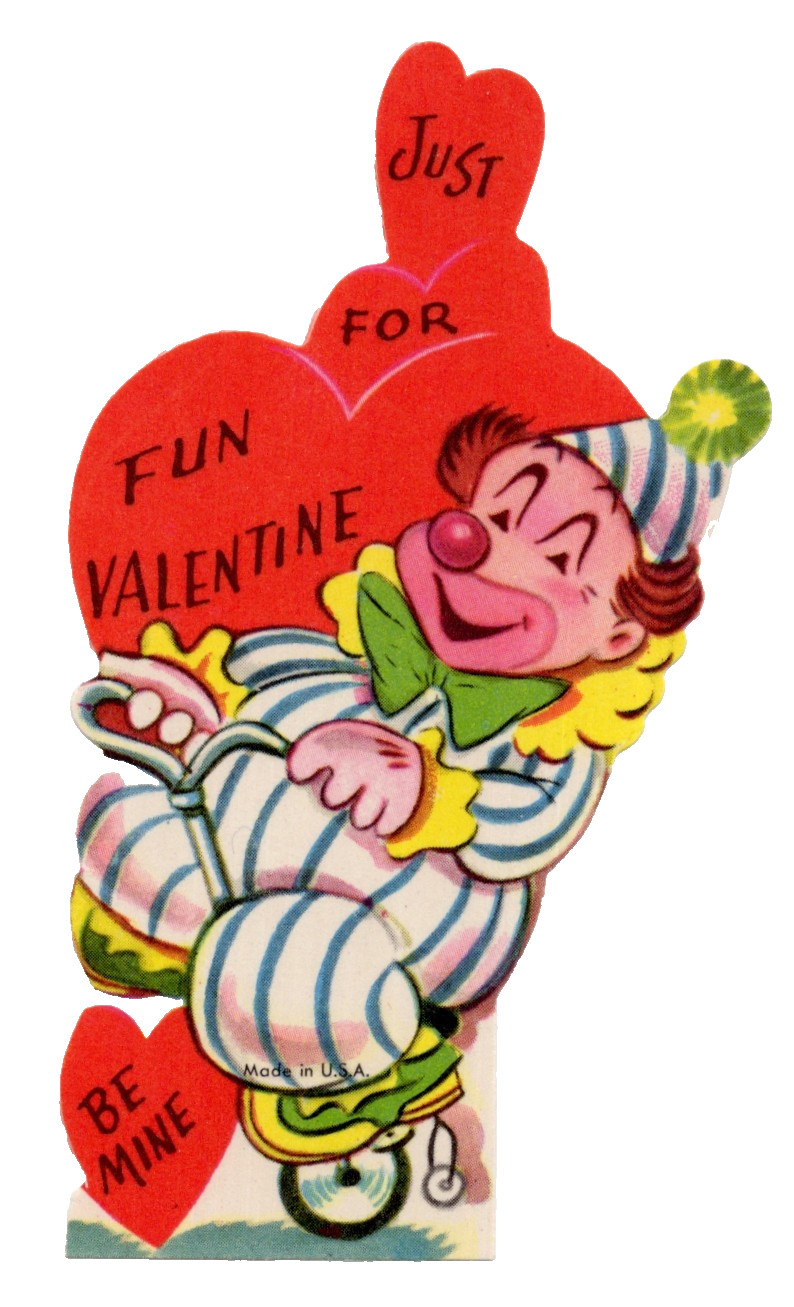 Vintage Valentine Card, CLOWN OF CYCLE \ Vintage Valentine Card, CLOWN OF CYCLE \