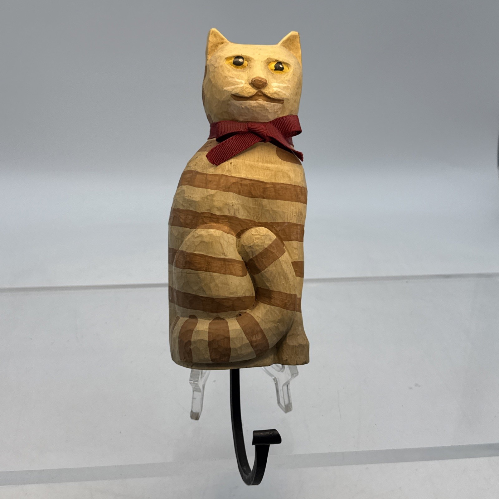 VTG Folk Art Tabby Cat Wall Hook   Sconce Great American Hanger 1983 Halloween